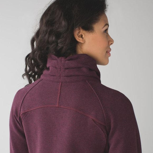 Lululemon High Collar Cozy Cuddle Up Jacket Heathered Bordeaux Drama 6 - Picture 8 of 8